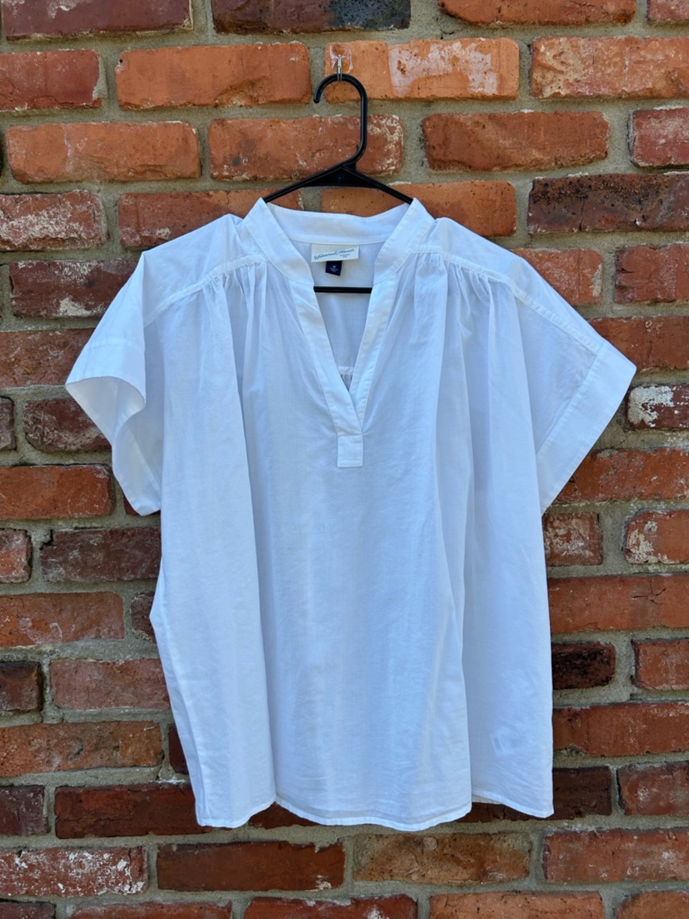 Universal Thread White V-Neck Short Sleeve Peasant Top 100% Cotton M
